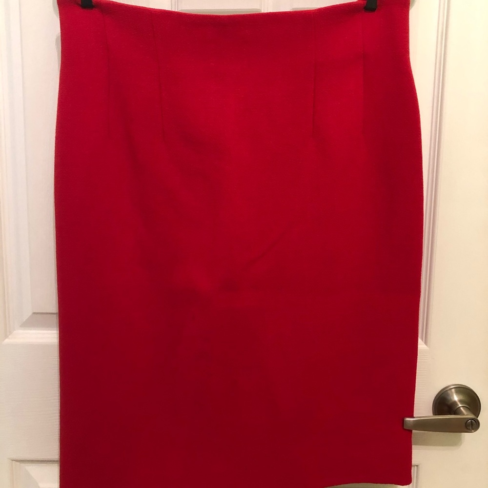 CELINE vintage, 100% wool skirt, dark pink/red